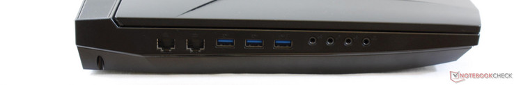 Lado izquierdo: 2x Gigabit RJ-45, 3x USB 3.0, audio 4x
