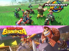 Personajes de Donkey Kong Bananza y Mario Kart World (Fuente de la imagen: ediciones de Nintendo of America)