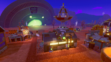 Una imagen que muestra un edificio en SteamWorld Build.