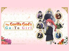 La imagen promocional de Gorilla God's Go-To Girl muestra a la protagonista y a sus pretendientes. (Fuente de la imagen: Kadokawa)