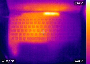 Desarrollo del calor en la parte superior (en reposo)