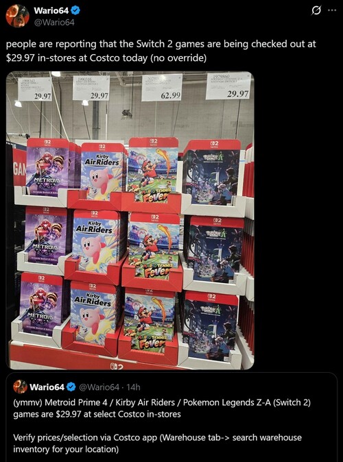 Juegos de Switch 2 en oferta en Costco