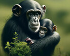 180.000 gorilas, bonobos y chimpancés están en peligro por la extracción de energía renovable (imagen simbólica: Dall-E / KI)