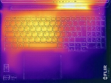 Temperaturas de la superficie de la prueba de tensión (arriba)