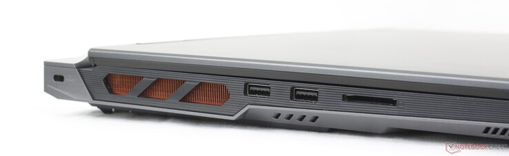 Izquierda: bloqueo Kensington, 2x USB-A 3.2 Gen. 1, lector de tarjetas SD