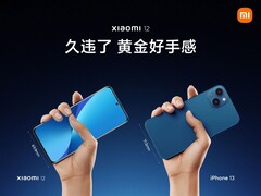 El Xiaomi no es tan ancho como el iPhone 13. (Fuente: Xiaomi)