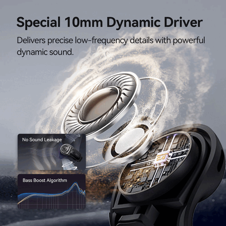 Los auriculares inalámbricos de oído abierto 1More Ear Clip S12 cuentan con un controlador de sonido dinámico de 10 mm (Fuente de la imagen:1More)