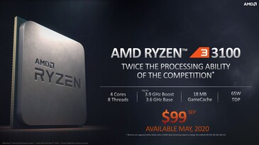 AMD Ryzen 3 3100 detalles (fuente: AMD)