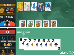 Una captura de pantalla de Balatro (arriba), mientras un pantallazo de 