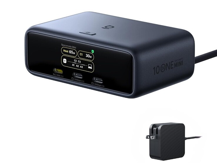 La base viene con un cargador GaN de 120W incluido