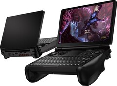 La GPD Win Mini colocada en cómodas empuñaduras. (Fuente de la imagen: GPD)