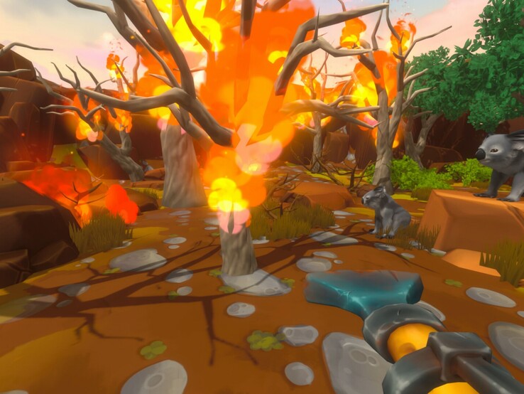De vez en cuando, los jugadores también tienen que apagar incendios en Fresh Start Cleaning Simulator.