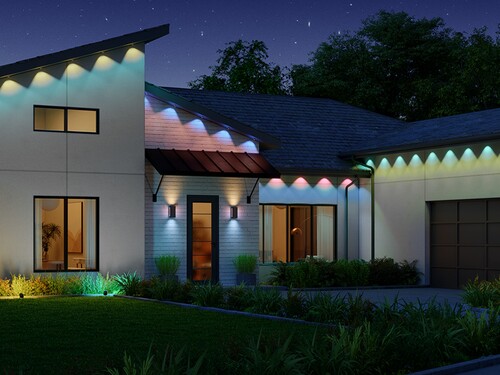 Luces permanentes para exteriores Govee 2 Pro mostradas con múltiples zonas de iluminación