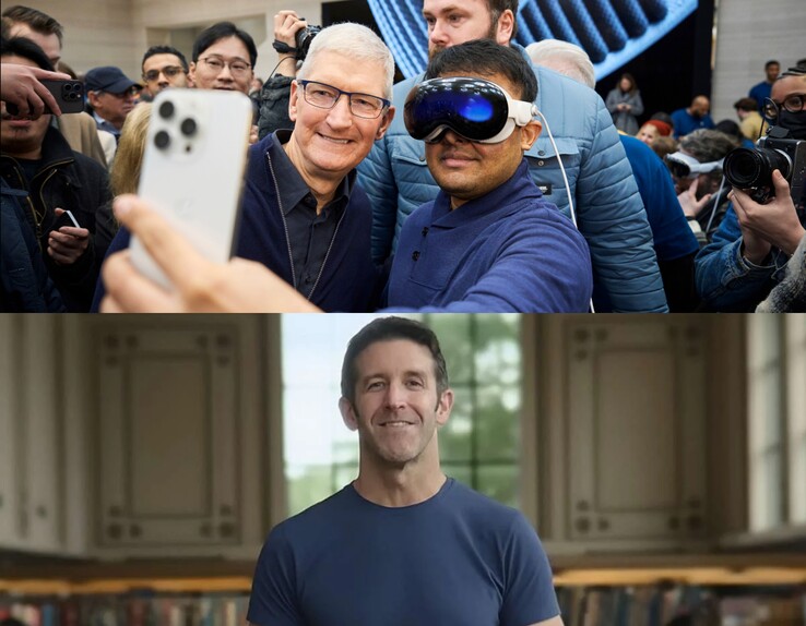 Tim Cook (arriba), John Ternus (abajo).