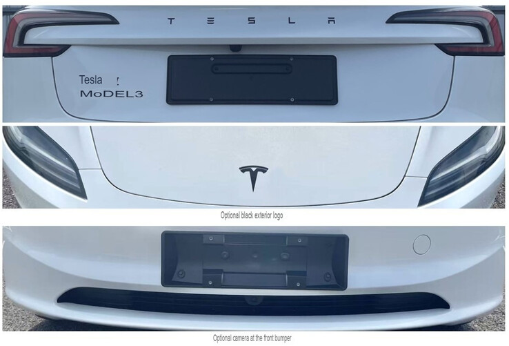 Renovación del Tesla Model 3 con actualización de la cámara frontal.