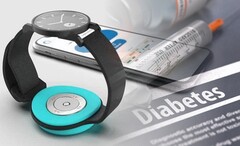 El sensor de glucosa en sangre Afon es un wearable que puede acoplarse a una banda adaptada de smartwatch. (Fuente de la imagen: Afon - editado)
