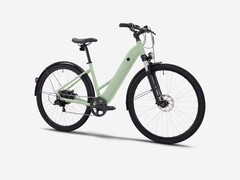 Bicicleta eléctrica Rockrider E-ACTV 100 verde almendra de Decathlon