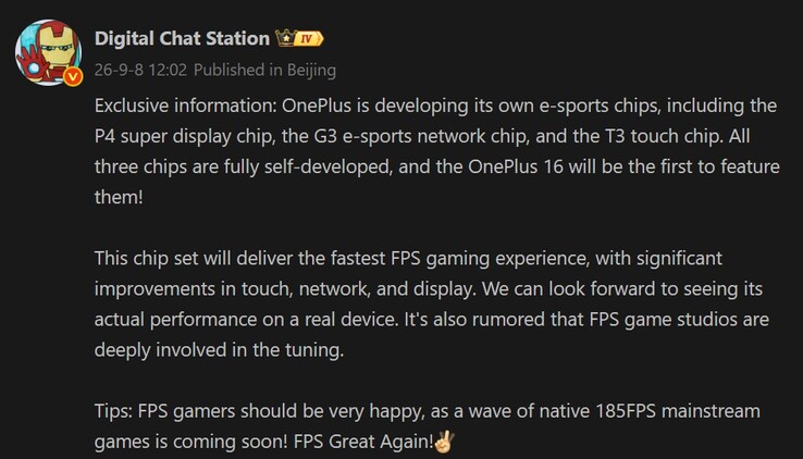 Informe de Digital Chat Station sobre los tres chips propios de OnePlus (traducción automática)
