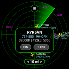 Herramienta para marcar aeronaves en la aplicación Flight Scanner