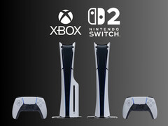 Las consolas PS5 aparecen debajo de los logotipos de Xbox y Nintendo Switch 2 (Fuente de la imagen: Sony PlayStation, Microsoft Gaming, Nintendo of America con ediciones)
