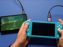 Una Nintendo Switch Lite modificada transmite el juego a través de HDMI a una pantalla externa (Fuente de la imagen: Taki II vía YouTube)
