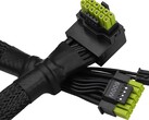 Cable 12V-2x6 en forma de L de ASRock con clavijas verdes. (Fuente de la imagen: ASRock)