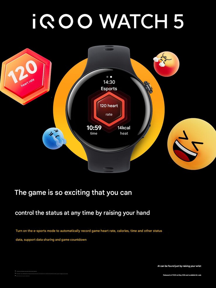 El smartwatch iQOO Watch 5 tiene un modo e-sports, mostrado arriba. (Fuente de la imagen: iQOO vía Weibo, traducción automática)