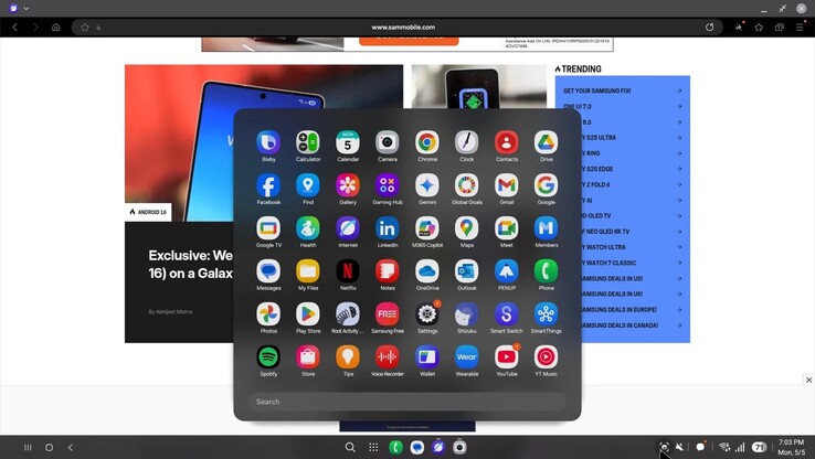Samsung DeX en One UI 8. (Fuente de la imagen: SamMobile)