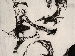 El arte conceptual inicial para Kratos en God of War