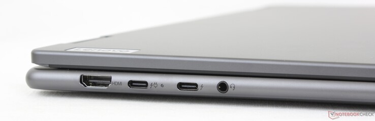 Izquierda: HDMI 1.4b, 2x USB-C 3.2 con Thunderbolt 4 + DisplayPort + Power Delivery, auriculares de 3,5 mm