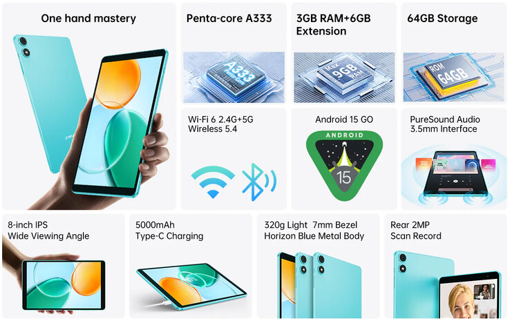 Principales características de la tableta P85 (Fuente de la imagen: Teclast)