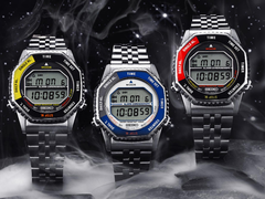 La nueva reedición del Seiko Rotocall viene en colores amarillo-negro, rojo-negro y gris-azul, en la imagen. (Fuente de la imagen: Seiko)