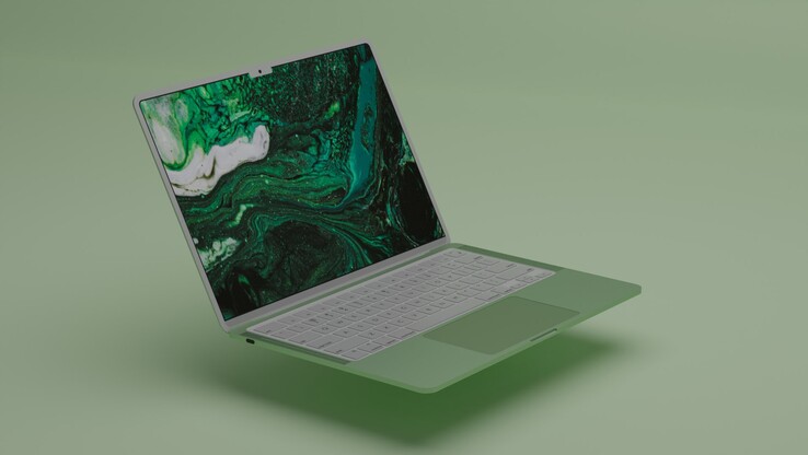 render conceptual del MacBook Air 2022 hecho por un fan. (Fuente de la imagen: @AppleyPro)