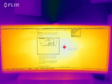 El monitor se calienta especialmente en el centro