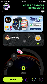 Pantalla de inicio en iOS