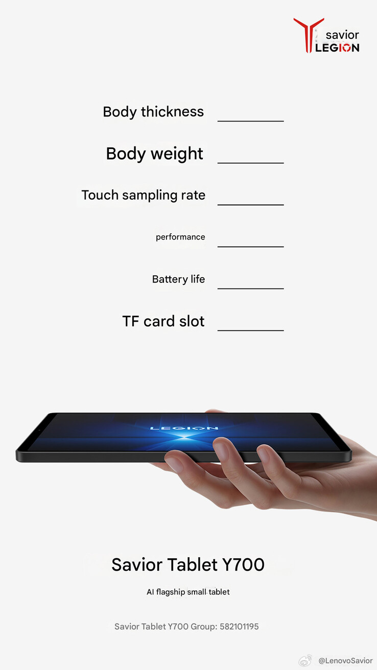 Lenovo comparte que el Legion Tab Gen 4 lucirá una ranura para tarjetas TF (Fuente de la imagen: Lenovo - machine translated)