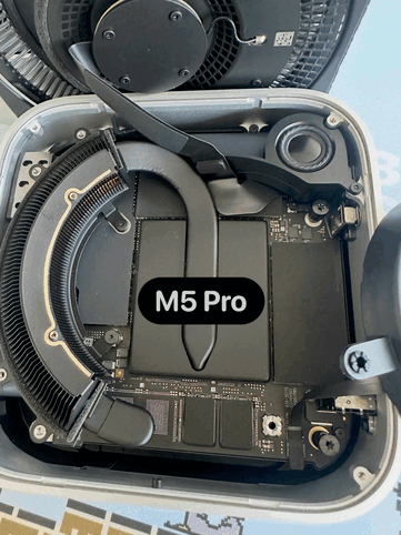 El NAND también está soldado en el Mac Mini M5 Pro.
