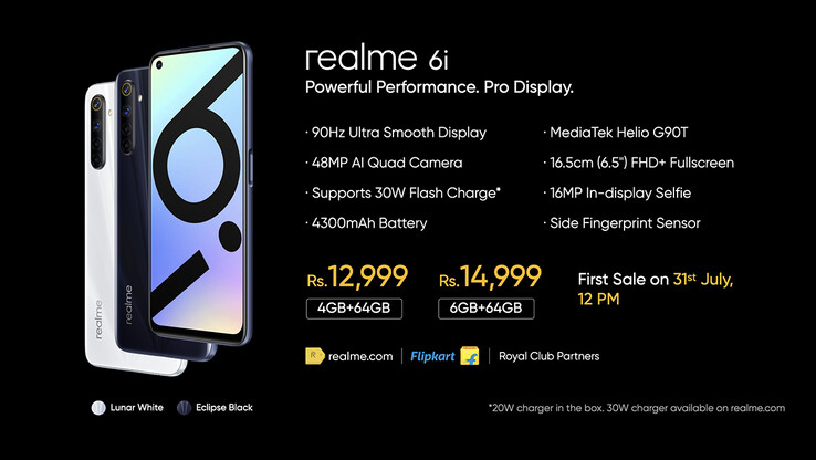 Especificaciones y precio de Realme 6i (imagen vía Realme en Twitter)