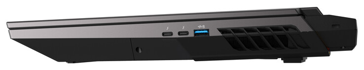 Lado derecho: 2x Thunderbolt 4/USB 4 (Tipo C; Displayport), USB 3.2 Gen 2 (Tipo A)