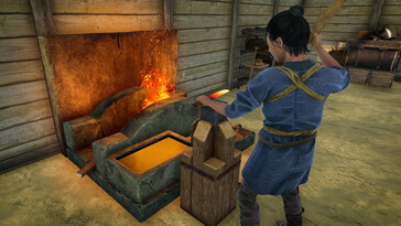 Una imagen que muestra a un herrero en Sengoku Dynasty.