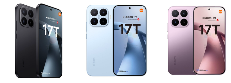 Renders en alta resolución del Xiaomi 17T.
