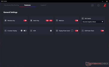 El interruptor de la GPU MUX se activa a través del menú de Configuración General. Es necesario reiniciar el sistema