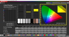 CalMAN ColorChecker (perfil: P3, espacio de color de destino: P3)