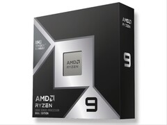 Embalaje de venta al público para la CPU Ryzen 9 9950X3D2.