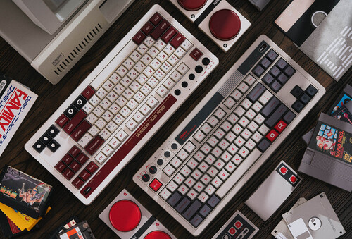 El aspecto de juego vintage del 8BitDo Retro Mechanical Kayboard es su principal argumento de venta, pero también cuenta con una serie de prácticos atajos y mandos para endulzar el trato. (Fuente de la imagen: 8BitDo)