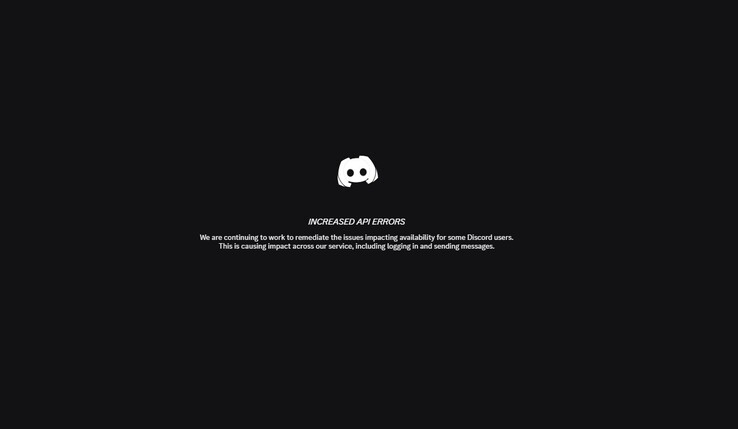Discordia ha aumentado la pantalla de errores de la API.