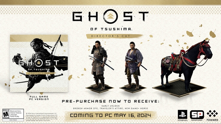 Bonificaciones del pedido anticipado de Ghost of Tsushima Director's Cut (imagen vía PlayStation)