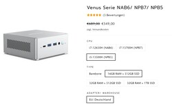 Minisforum Venus Series NPB5, configuraciones (fuente: Minisforum)