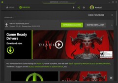 Nvidia GeForce Game Ready Driver 535.98 notificación en GeForce Experiencia (Fuente: Propia)