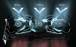 Ventiladores de distintos tamaños en la KFA2 GeForce RTX 4070 Ti SG (fuente: KFA2)